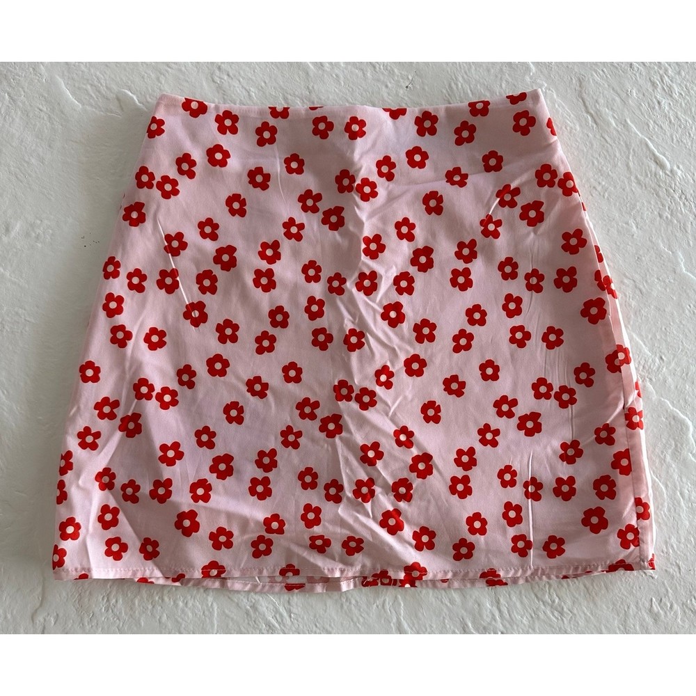 SHEIN Red Floral Mini Skirt